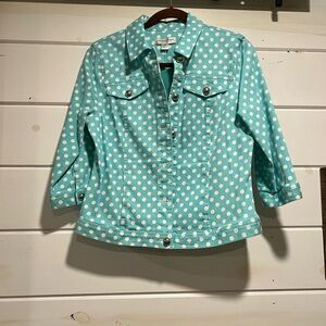 Polka Dot Button-Up Jacket